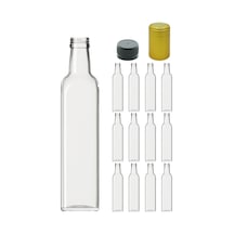 Afracam Maraska Şeffaf 500 ML Cam Şişe Kapak Kapüşon 12 Adet