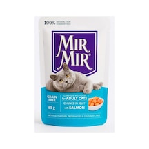 Mırmır Somonlu Jöle İçinde Parça Etli Yetişkin Kedi Maması 85 Gr Pouch