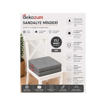 Comfort Plus Sandalye Koltuk Minderi 40x40 Bağcıklı Fermuarlı Yıkanabilir Balkon Bahçe Minderi 2 Li Gri 2li