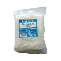 Gwest 2.5X100Mm 10Cm Beyaz Plastik Kablo Bağı 1000 Adet N11.522
