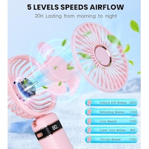El Tipi Vantilatör, Usb Taşınabilir Vantilatörler 20 Saatten Fazla Pembe