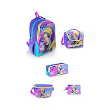 Coral High Kids Lavanta Turkuaz Kulaklı Kız Desenli 5'li Okul Çanta Seti 5set23661