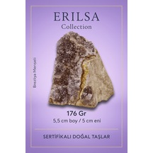 Sertifikalı Kahverengi Ametist Taşı Kütlesi 176 Gr Ham Doğal Kristal Dekoratif Taş Parçası