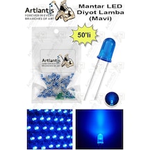 Mavi Mantar Led Diyot Lamba 50 Li 1 Paket Mavi 4.8 Mm Mini Mantar Led Lamba Deney Bilim Proje Arduino Işığı