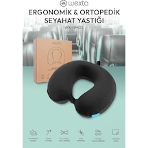 Wexta Seyahat Boyun Yastığı Comfort Ortopedik Seyahat Yastığı Visco Siyah