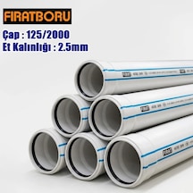 Fırat 125/2000mm Pvc Atık Su Borusu, 2.5mm Et Kalınlığı, 1 Adet