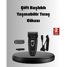 Şarjlı Kablosuz Tıraş Makinesi Çift Başlık Kuru Tıraş Ergonomik Taşınabilir - Lisinya 5 Dk Hızlı Şarj