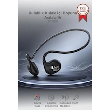 Premium Giyim Ses Müzik Bluetooth Kulaklık Kulak İçi Boyuna Asılabilir Xt95ıı Siyah