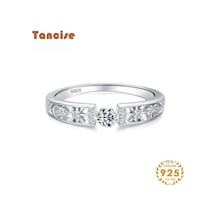Tancise Klasik 925 Ayar Gümüş Zirkon Yüzük Bayanlar Takı Düğün Promise Parti Hediye