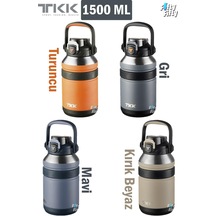 Tkk 1500 Ml Profesyonel Kamp Matarası/çelik Termos Çift Kullanım Pipetli/rahat İçim 12/24 Yalıtım -20311500 001