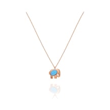 Papatya Silver 925 Ayar Opal Taşlı Gümüş Fil Kolye