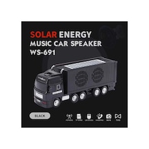 Bluetooth Hoparlör Siyah Güneş Enerjili Kamyon Tır Araba 10 Watt Tws Fm Radyo Usb Sd Kart