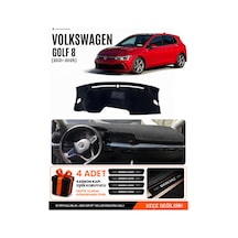 Volkswagen Golf 8 2021-2025 Uyumlu Torpido Koruma, Torpido Örtüsü, Torpido Kılıfı - Siyah - Vw034