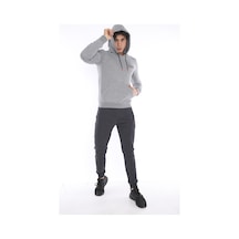 Erkek Spor Kapişonlu G2 Melanj (Açık Gri) Sweatshirt Takım-3880 Çok Renkli
