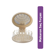 Beauty Makaron Metalik Saç Fırçası - 3d Esnek, Aynalı, Çanta Boy - Compact Detangler İnci Beyazı