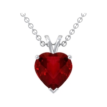 Gümüş Kalp Yakut Kolye Gümüş Kalp Yakut Kolye