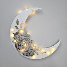 Moon Flower Gümüş - Led Işıklı Duvar Dekoru