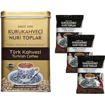 Nuri Toplar Metal Kutuda Türk Kahvesi ve 3 Adet Damla Sakızlı Kahve 300 Gr