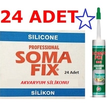 24 Adet 320 Gr Somafix Akvaryum Silikonu Şeffaf 1 Koli Şeffaf