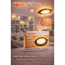 Hero 8w Günışığı - Siyah Kasa Backlıght Led Panel Hl-3151g Gün Işığı