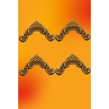 Kahve Köşe Motifi 4 cm 4 Adet