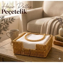 Duffa Boho Rattan Peçetelik - Rüzgarlık Kollu Yatay Peçete Kutusu, Bahçe, Balkon Ve Mutfak İçin Uçmayı Önleyen Çok Renkli