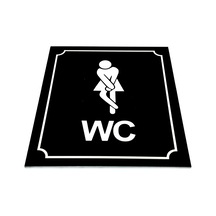 Wc Tuvalet Tabelası Bayan Siyah Yönlendirme Levhası 10 Cm X 12 Cm (410030599)