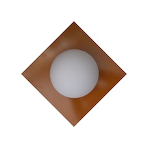 Kare Aplik Kahverengi Kahve - Beyaz