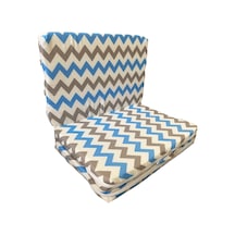 Katlanır Yatağı Sünger Yatak Oyun Minderi 60x120-4 Cm Mavi-gri Zikzak