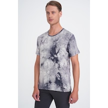 Efor Comfort Fit Bisiklet Yaka Batik Desen Kısa Kol Lacivert Tişört Ts 914 Lacivert