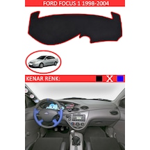 808 Group Ford Focus 1 1998-2004 İçin Uygun Torpido Koruma Halısı Siyah Kenar Renk Kırmızı