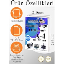 A4 Gramajlı Fotokopi Kağıdı 250 Adet 160 Gr Sertifika Kağıdı Kalın Kağıt Baskı Tüm Yazıcılara Uyumlu 21x29.7cm Ofis Büro