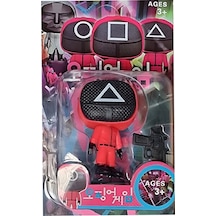 Squid Game Tekli Figür Kare, Üçgen Veya Daire Maskeli Asker Rast