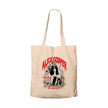 Alice Cooper Welcome If You Dare Krem Fermuarlı Bez Çanta Gabardin