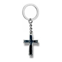 Siyah Mineli Gotik Haç Figürlü Unisex Anahtarlık Zamak Metal Çanta Süsü Ve Spiritüel Aksesuar