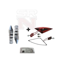 Cg Cup Scooter Yarasa Üçgen Kırmızı Ayna 8mm 10mm+ Modifiye Sivri Elcik Seti Srn