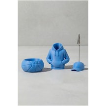 Noker Spor & Hoodie Temalı Masaüstü Kalemlik Seti Not Tutuculu Mavi
