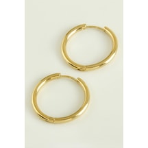 Boru Lüks Çelik Halka Küpe 2,5 Cm 0372 Altın
