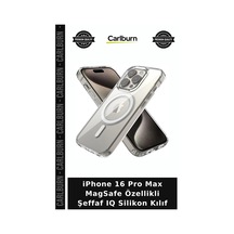 İphone 16 Pro Max Magsafe Özellikli Şeffaf Iq Silikon Kılıf Koruyucu Kapak Cep Kapağı çok renkli