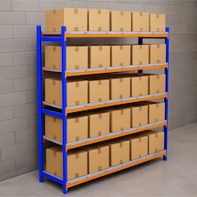 5 Katlı Depo Rafı 50x90x200 Cm Hafif Rack Raf 300-350 Kg Taşıma Kapasiteli Galvaniz