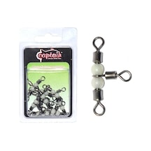 Captain 5048 Üçlü Boncuklu Fırdöndü 10lu Paket Black Nikel1x2
