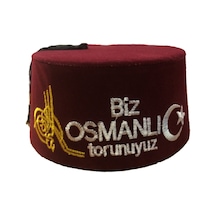 Dilek Kostüm Dilekkostüm Biz Osmanlı Torunuyuz Fesi Özel Hediyelik Fes Bordo