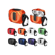 Airpods Uyumlu Pro Lock Darbeye Dayanıklı Bluetooth Kulaklık Koruyucu Kılıf İçin Siyah - Mor