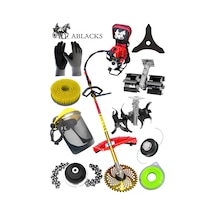 Ablacks C-52  Profesyonel Sırt Tırpan + Çift Çapa Aparatı + 8 Li Bahçivan Seti