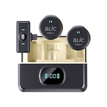 Bwc-04 2.4g Dijital Ekranlı İkili Kablosuz Yaka Mikrofonu - Type-c Alıcılı & Şarj Kutulu Yayıncı Mikrofon Seti
