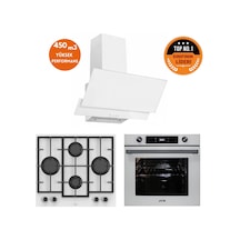 Afm Tech & Ferre FM7701 - LN386 - FM3301 /gaol 8 Prog. Turbolu Beyaz Dijital Ankastre Set