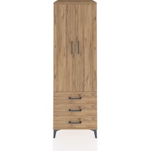 Kronos Dolap Tek Raflı 3 Çekmeceli Tek Askılı 60x59x182 Çam-çam Çam