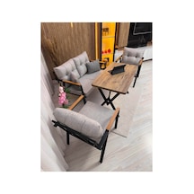 Houseart Balkon ,bahçe , Teras , Cafe ,salon , Metal Kanepe , Metal Kanepe Koltuk ,oturma Takımı 2-1-1 , Yemek Masası , Orta Masa Açık Gri