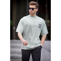 Madmext Mint Yeşili Cep Detaylı Oversize Tişört 7008-mint Yeşili Mint