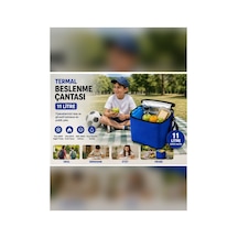 11 Litre Termal Beslenme Çantası Isı Yalıtımlı Sıcak Soğuk Tutucu Termos Yemek Taşıma Okul Piknik Kamp Çantası-mavi .